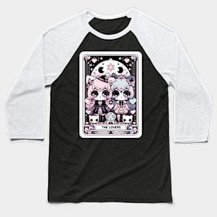 The Lovers Tarot Card Kawaii Pastel Goth Creepy Cute Anime Baseball T-Shirt